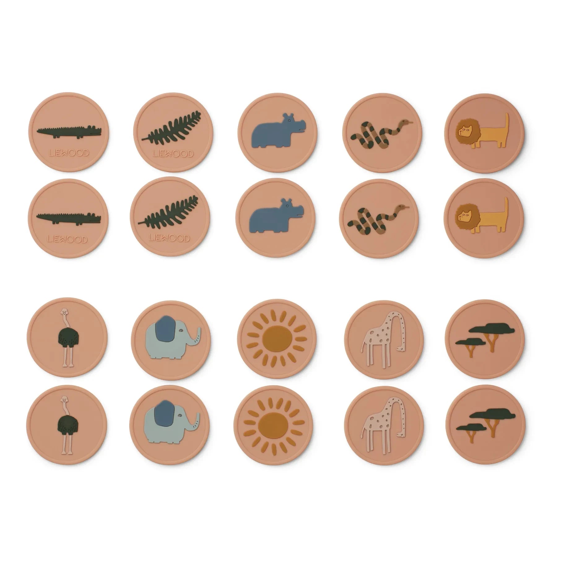 Liewood - Juego de Memoria de Silicona Easton | Rosa Polvo
