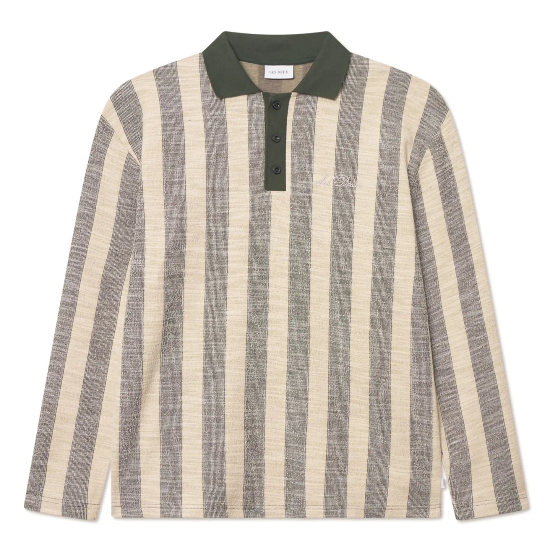 Les Deux - Polo de punto jacquard Bowie | Caqui oscuro