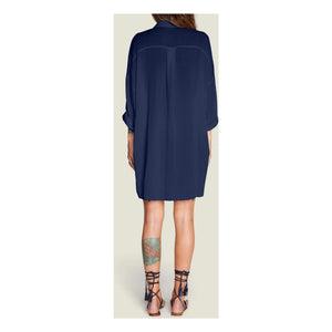Maison Saint Julien - Vestido de algodón de gasa Mykonos | Azul marino