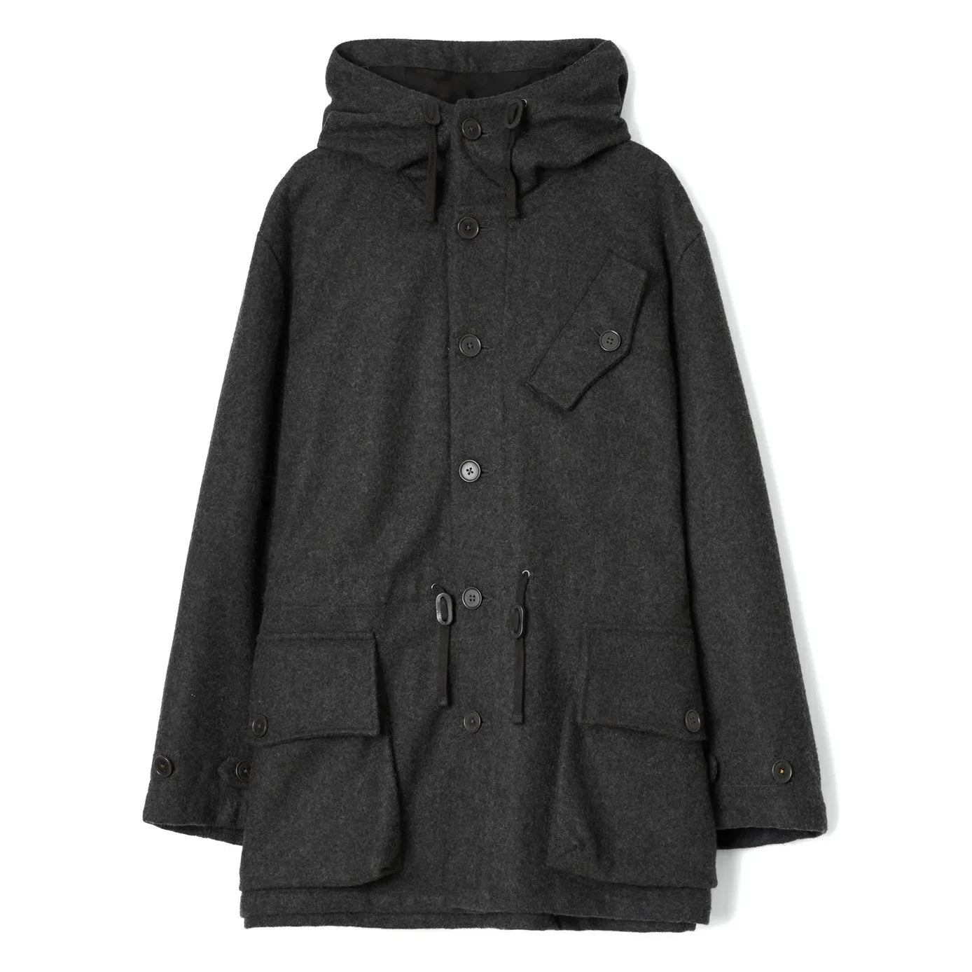 Universal Works - Parka Boston de lana | Gris oscuro