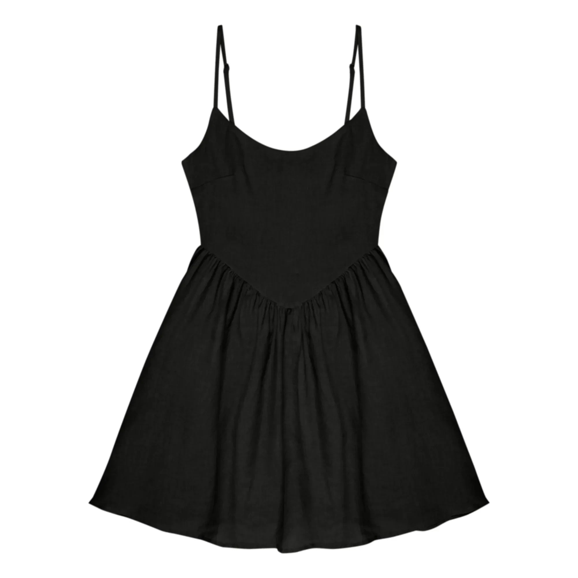 the new society - Vestido de lino Hera - Colección de mujer | Negro