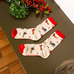 Legami - Calcetines de Navidad Dachshund Talla 41-47 - ¡Ajuste Perfecto!