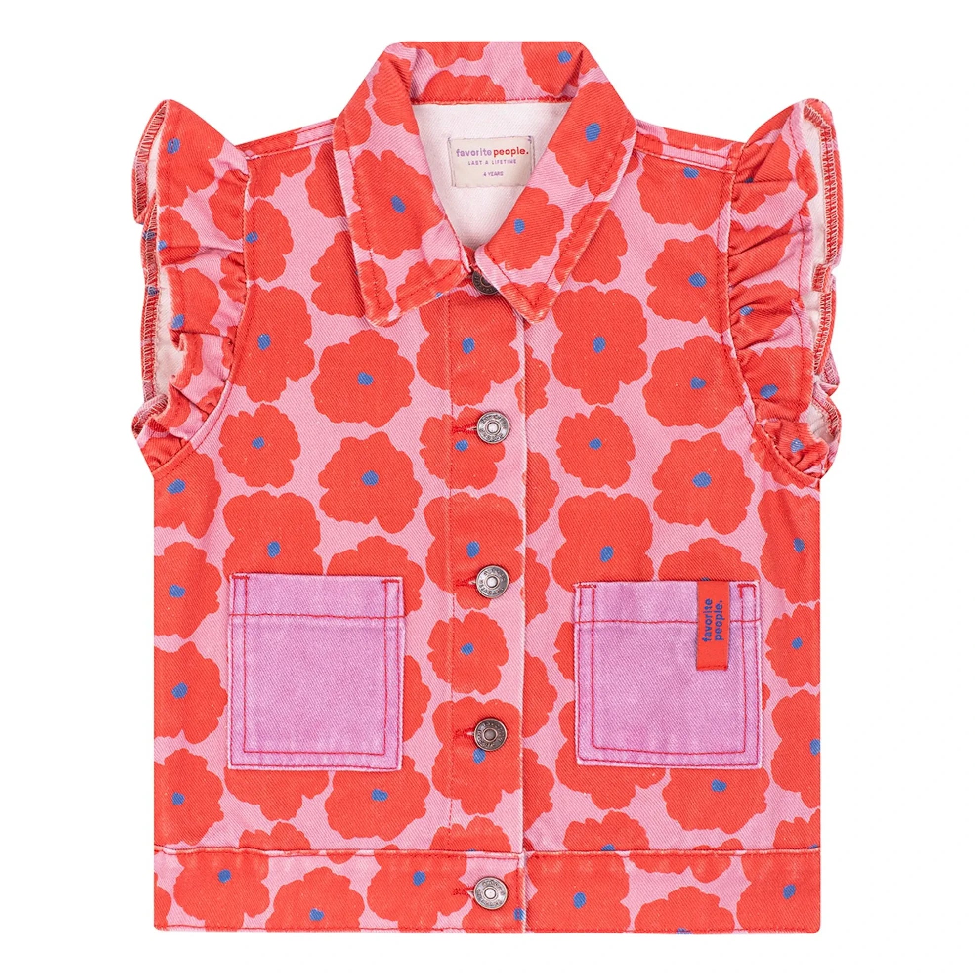 Favorite People - Chaleco sin mangas con estampado floral Napoli | Rojo