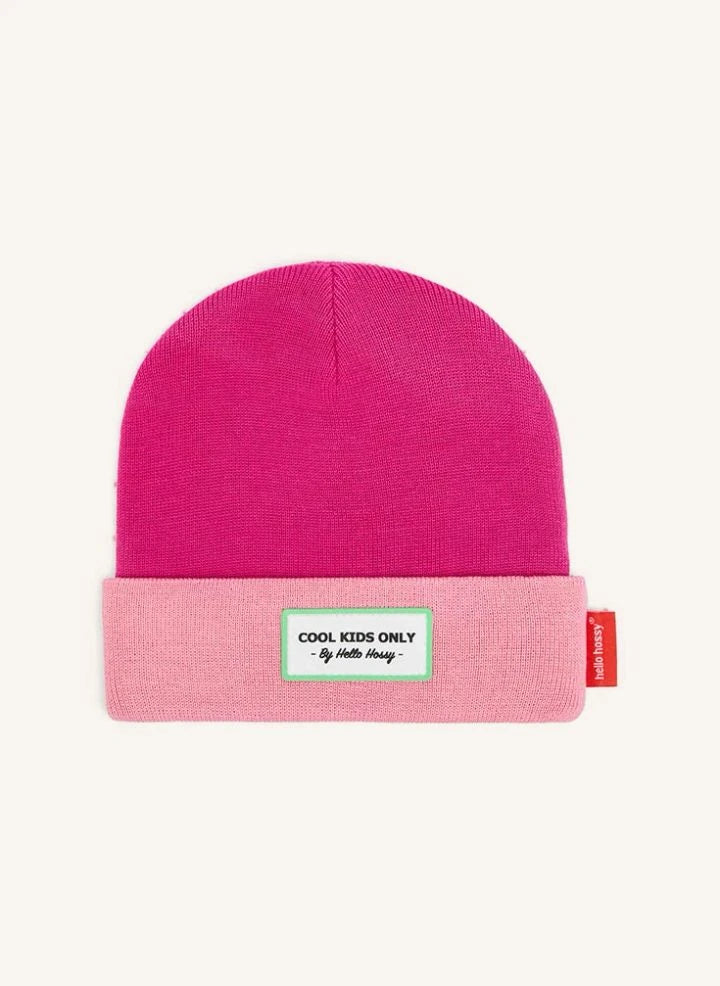 Hello Hossy - Gorro de algodón orgánico con bloques de color | Rosa