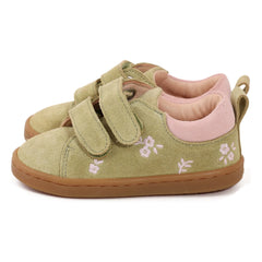 Lazare - Mahaut Fleuries Zapatillas rayadas tipo ante | Verde almendra