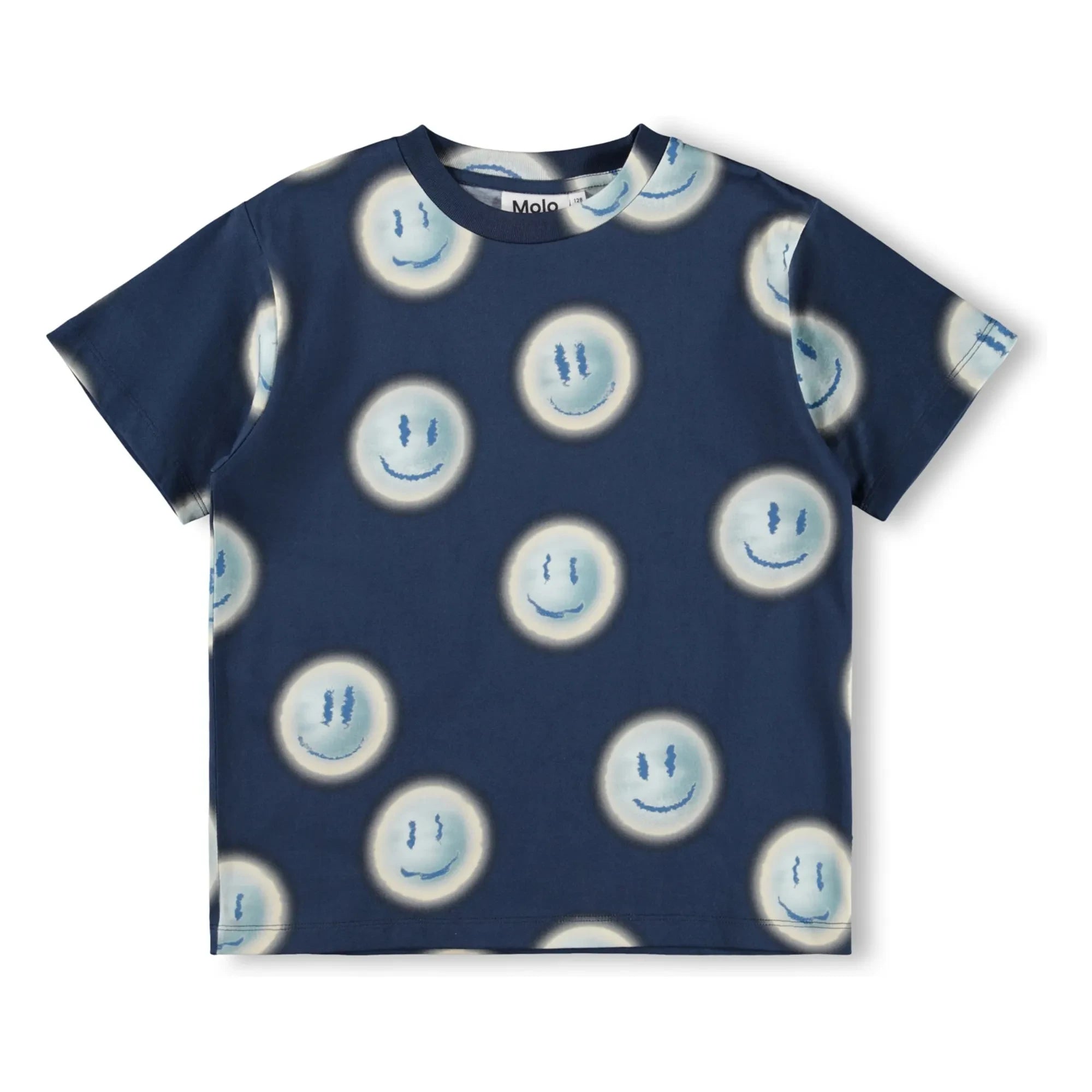 Molo - Camiseta de algodón orgánico Riley Smileys | Azul marino