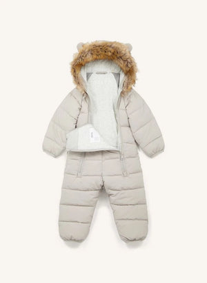 Töastie - Chaqueta Nublada con Capucha de Piel Sintética Impermeable Hecha de Fibras Recicladas | Blanc/Écru