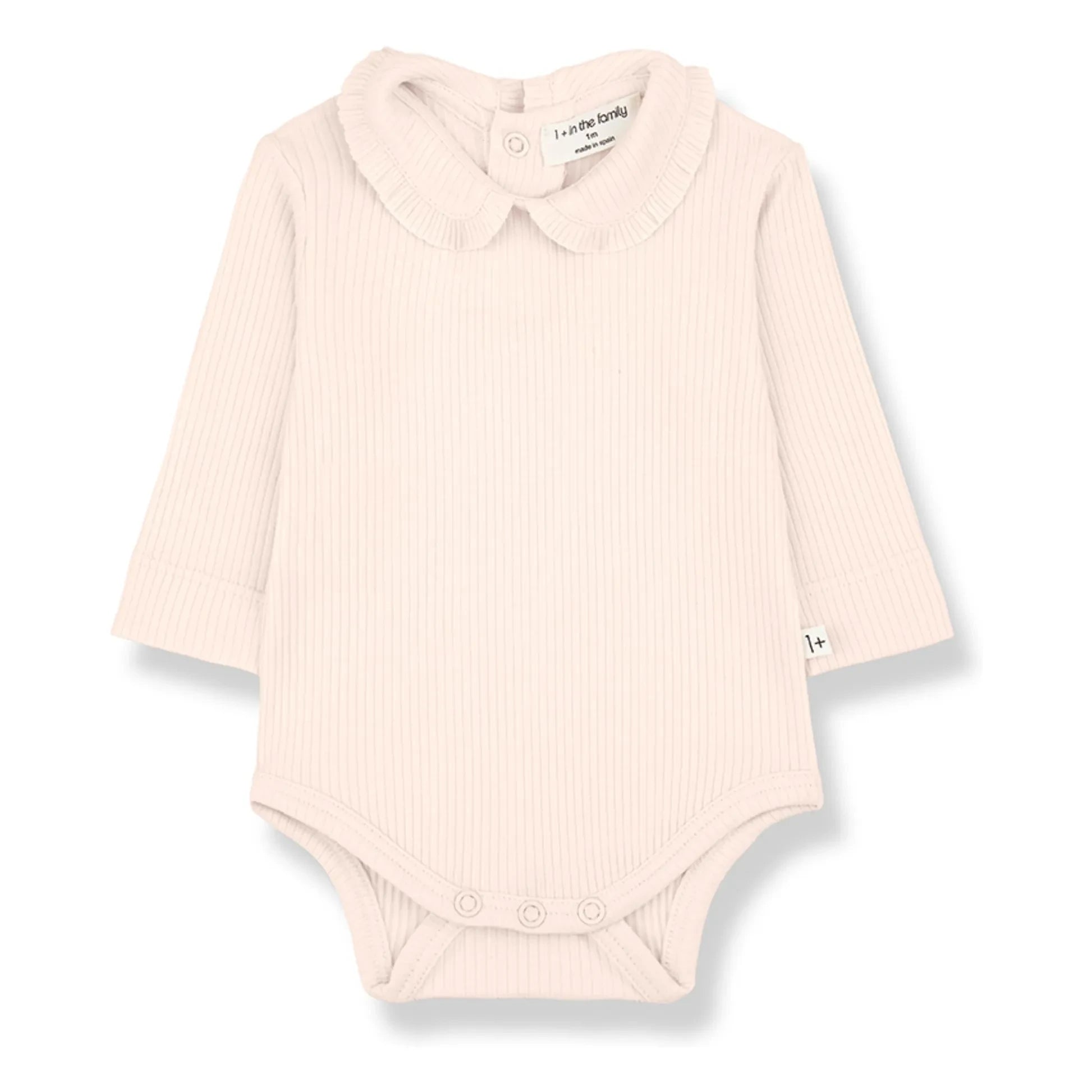 1+ en la familia - Body de canalé cuello Claudine Nina | Beige rosa
