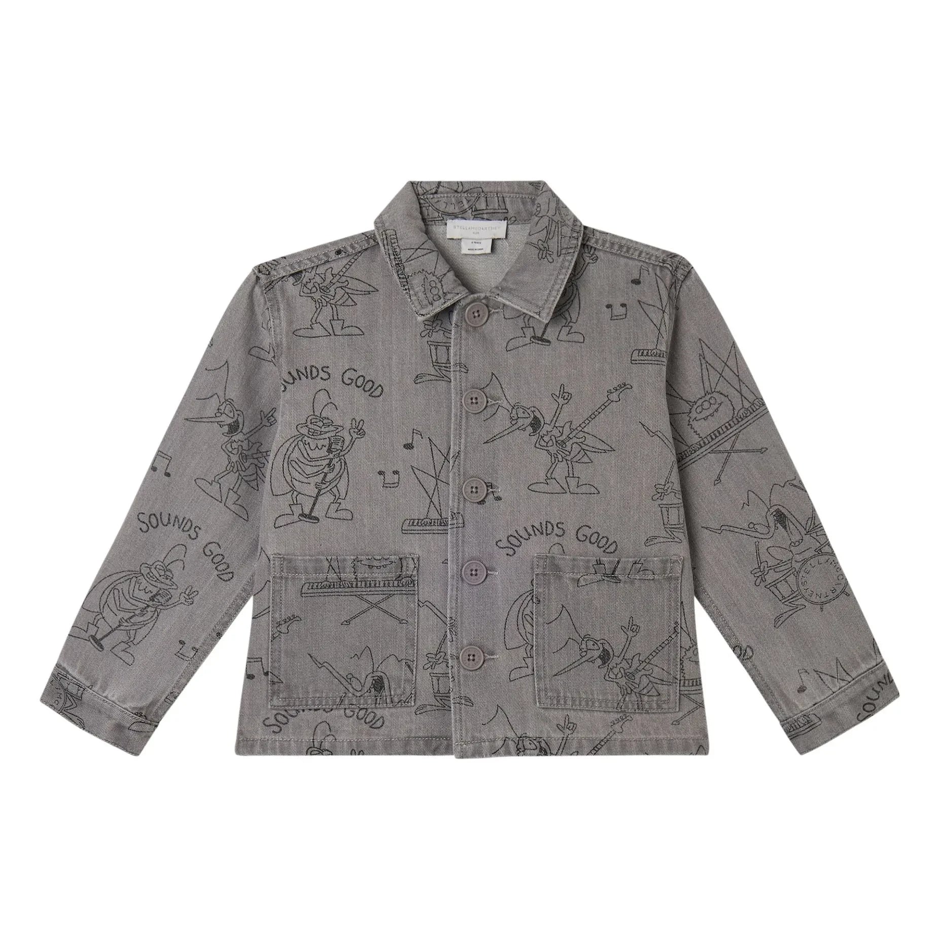 Stella McCartney Kids - Chaqueta de Insectos de Algodón Orgánico | Gris Oscuro