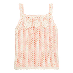 Louise Misha - Top de malla a rayas Larya | Rosa