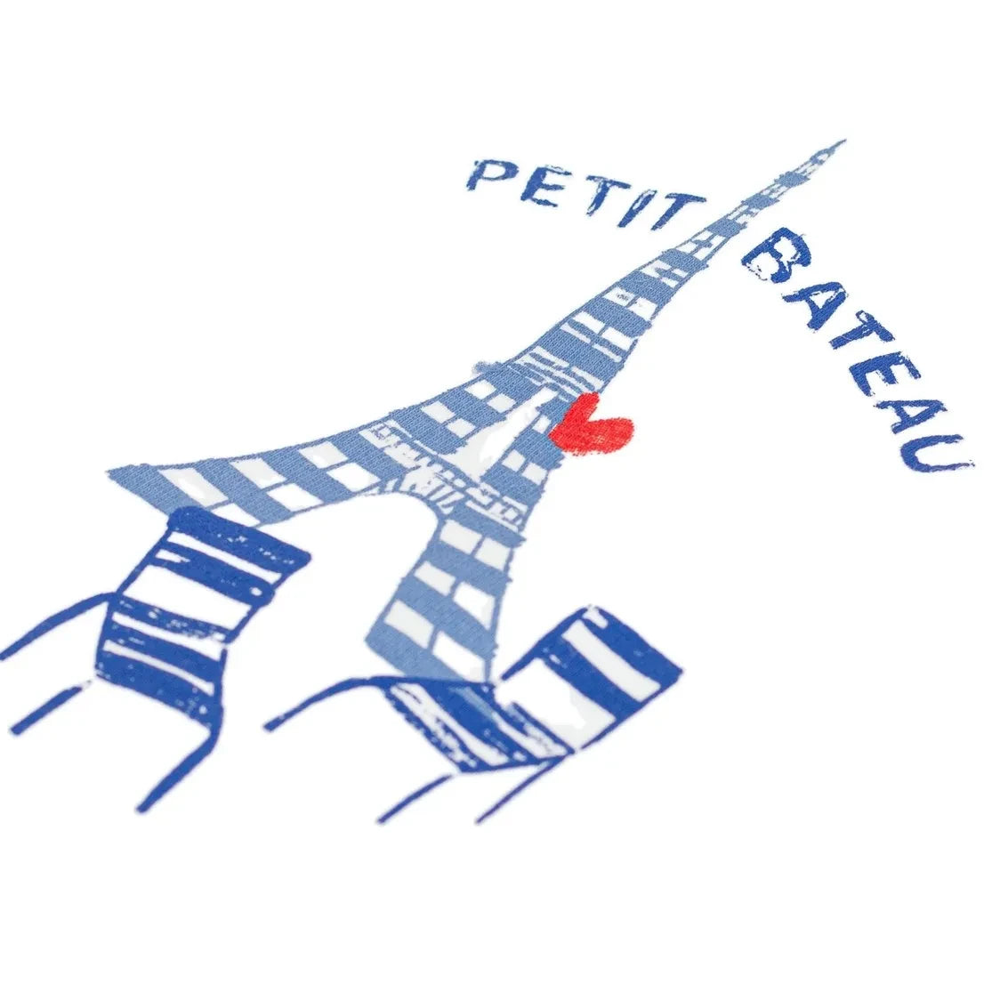 Petit Bateau - Camiseta de bebé de algodón orgánico Torre Eiffel | Blanco