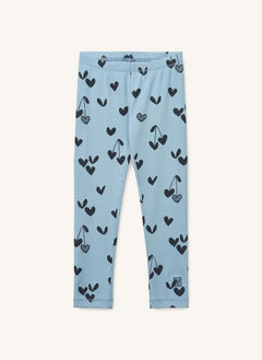 Liewood - Leggings con Rayas de Nervio Corazón de Algodón Orgánico | Azul