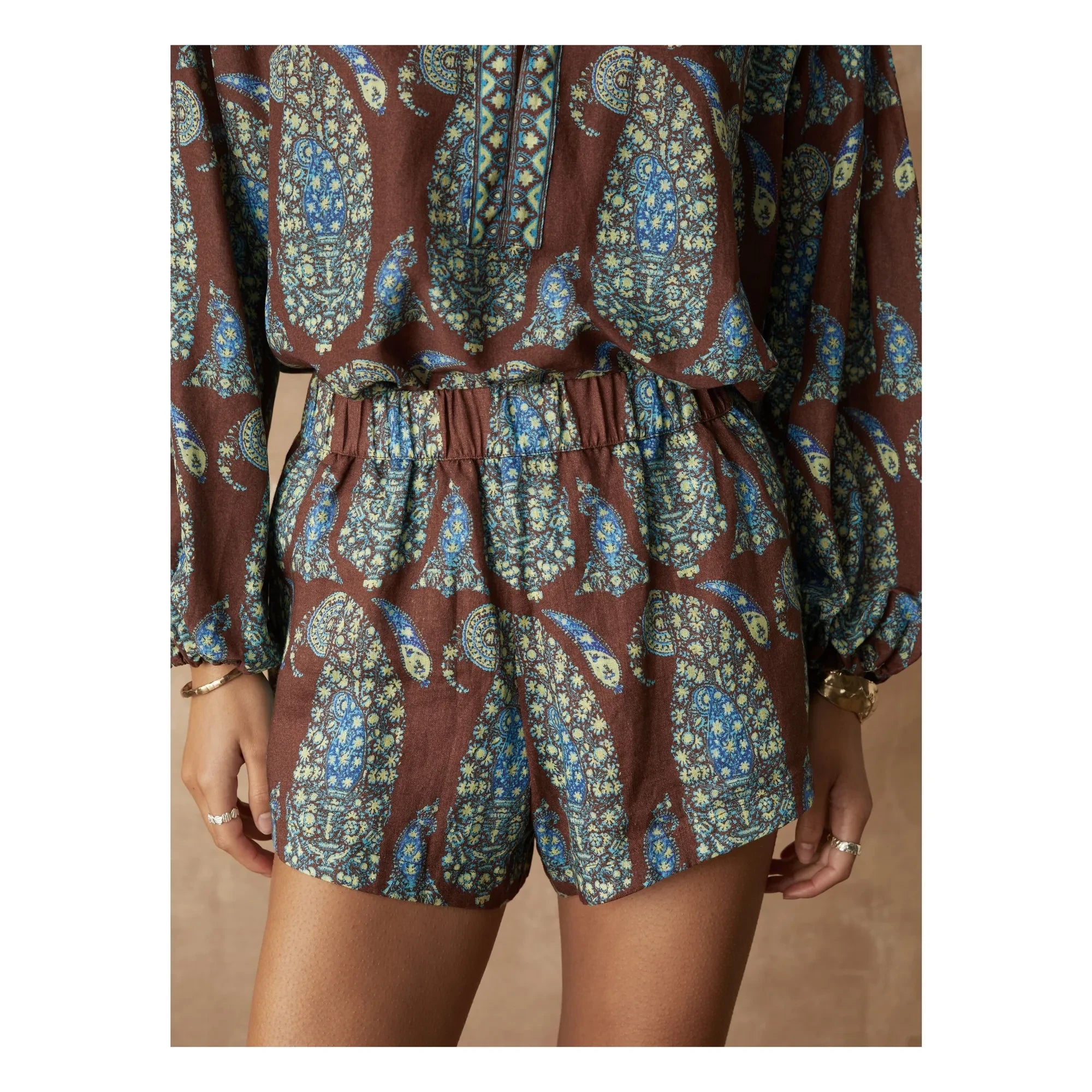 Boteh - Kaliko Shorts de Lino | Chocolate