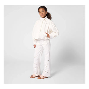 Chloé - Pantalones bordados de algodón orgánico | Blanco