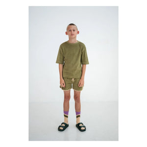 Repose AMS - Pantalón corto jogger de toalla de algodón orgánico | Caqui