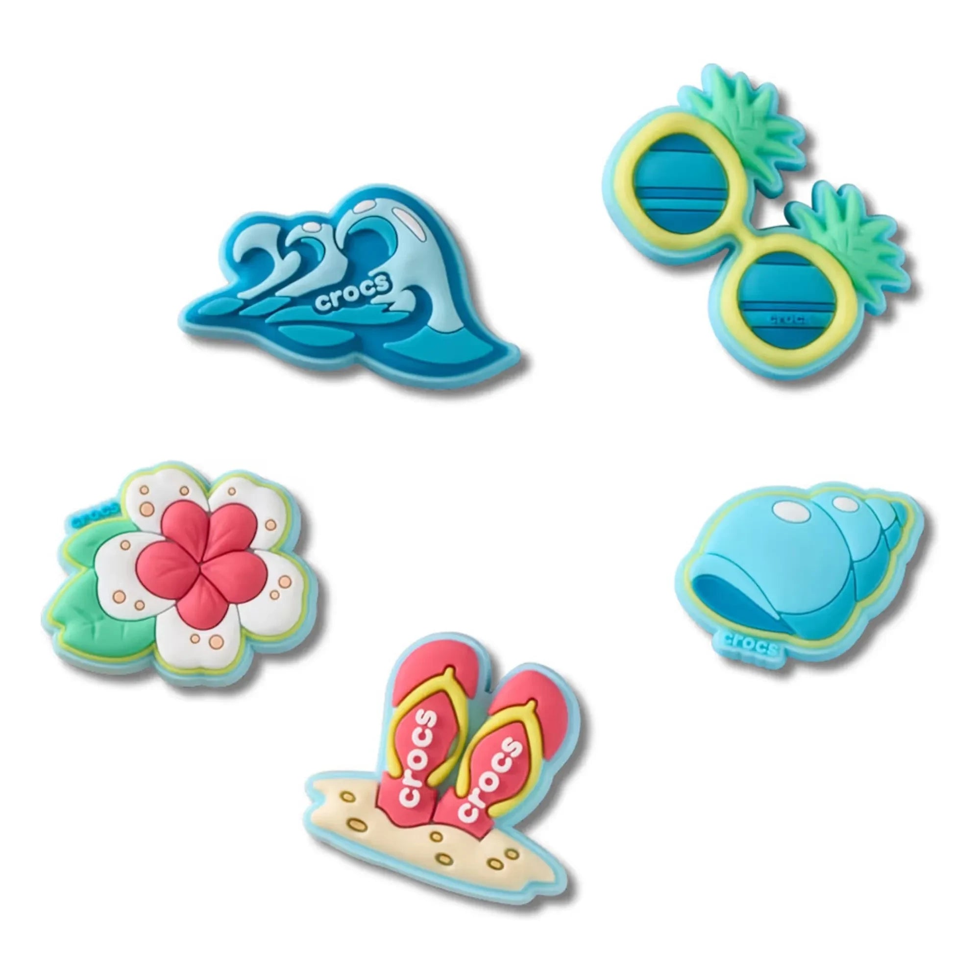 Crocs - Set de 5 Jibbitz Beach Time | Azul