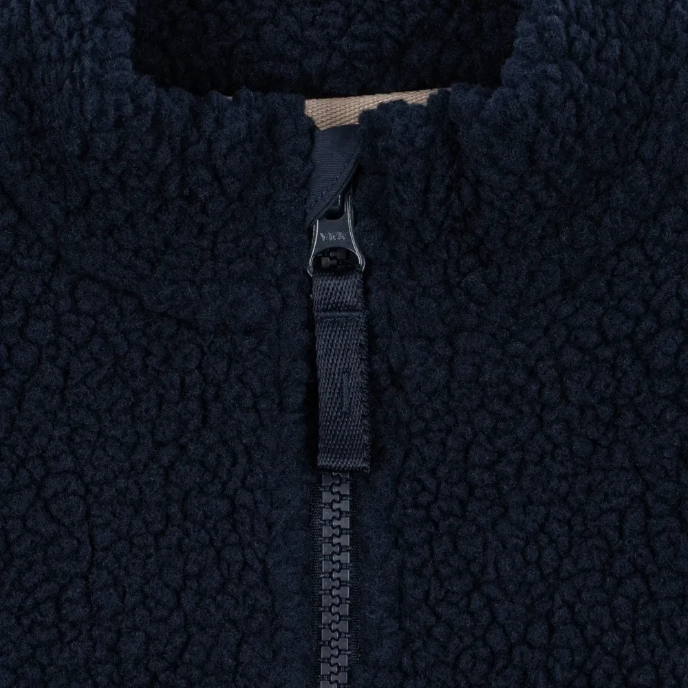 Konges Sløjd - Jody Chaqueta Sherpa lisa de fibra reciclada | Azul oscuro