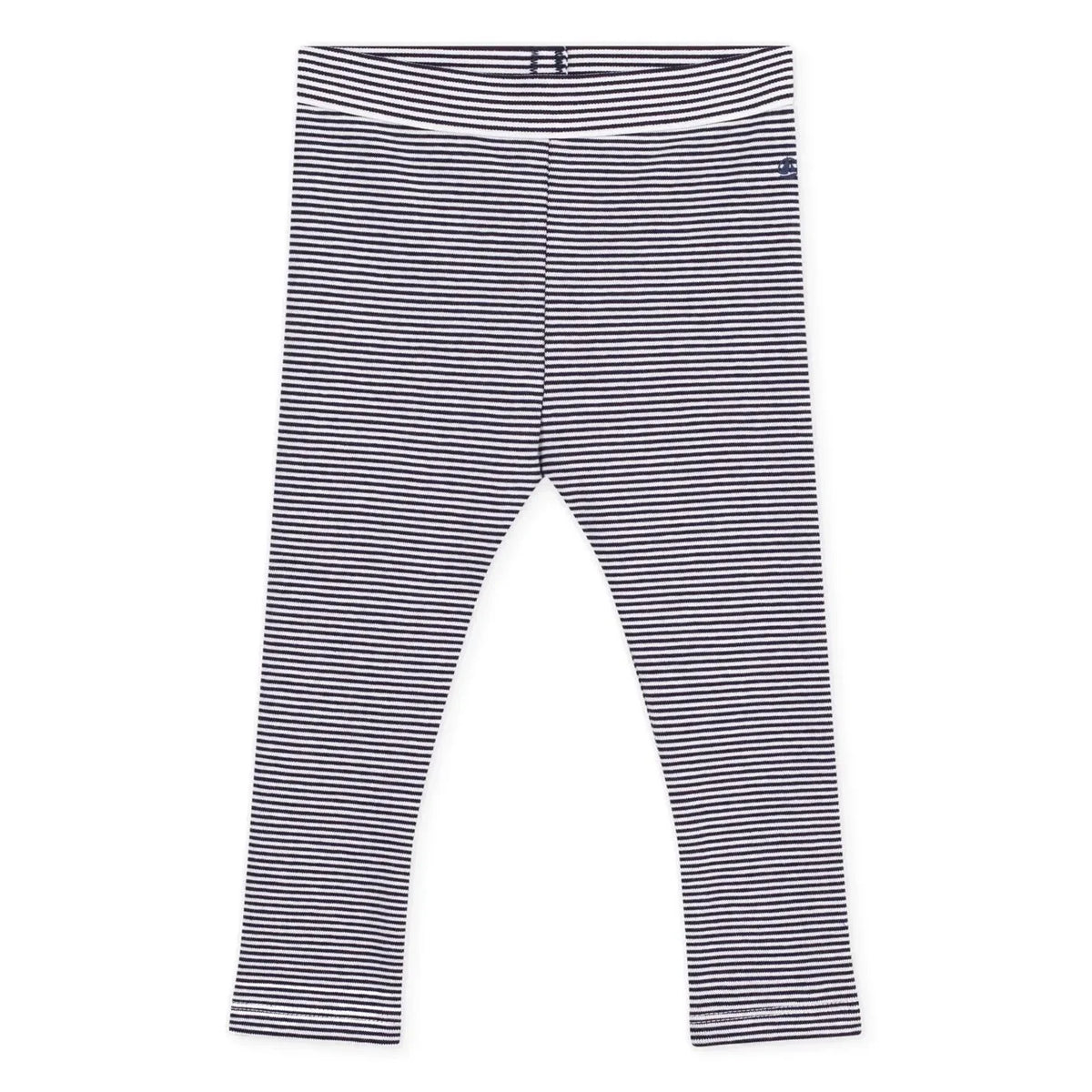 Petit Bateau - Leggings de algodón orgánico a rayas | Azul marino