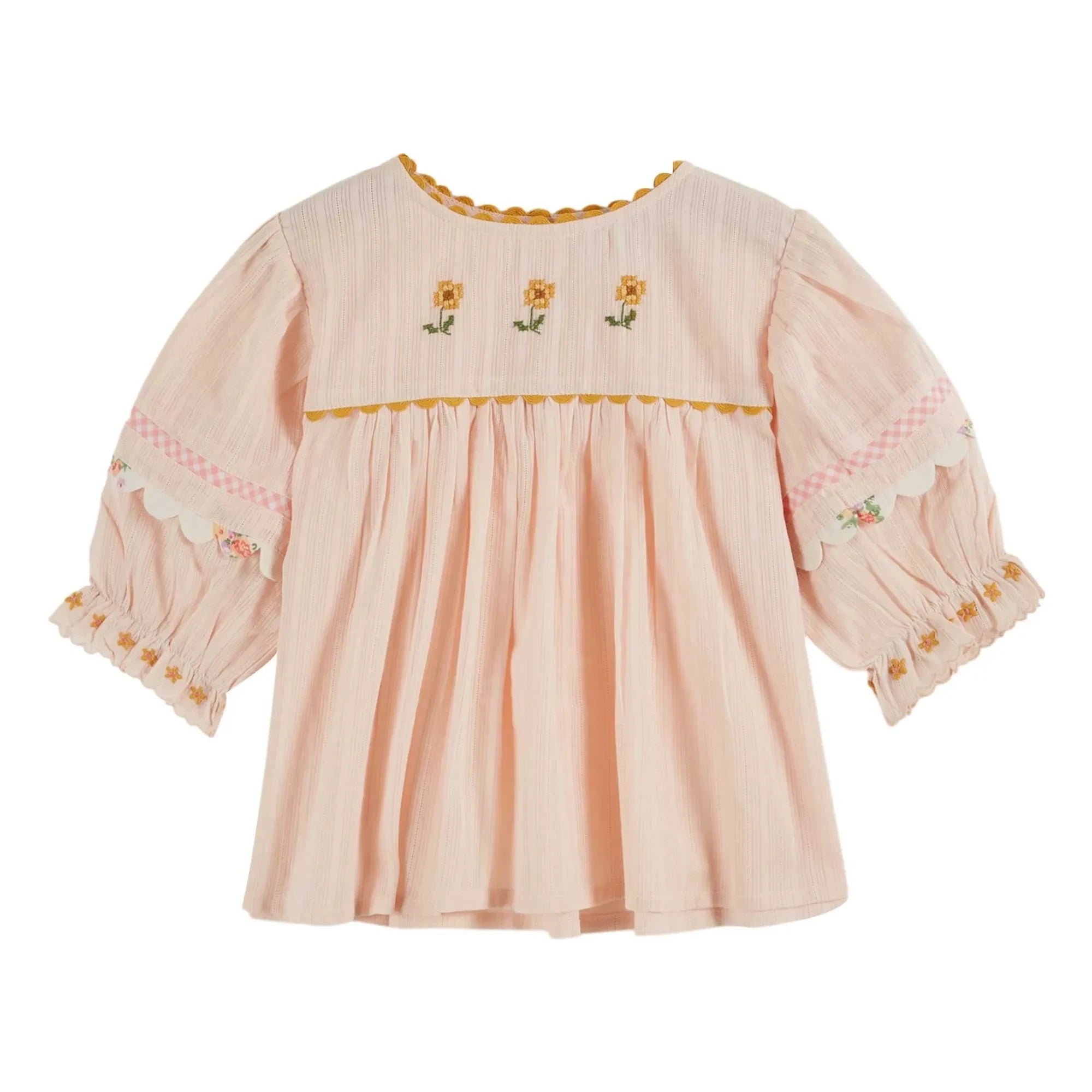 Emile et Ida - Blusa bordada floral | Crema