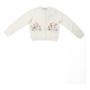 Bonpoint - Chaleco de algodón orgánico Lucila bordado con flores | Blanco