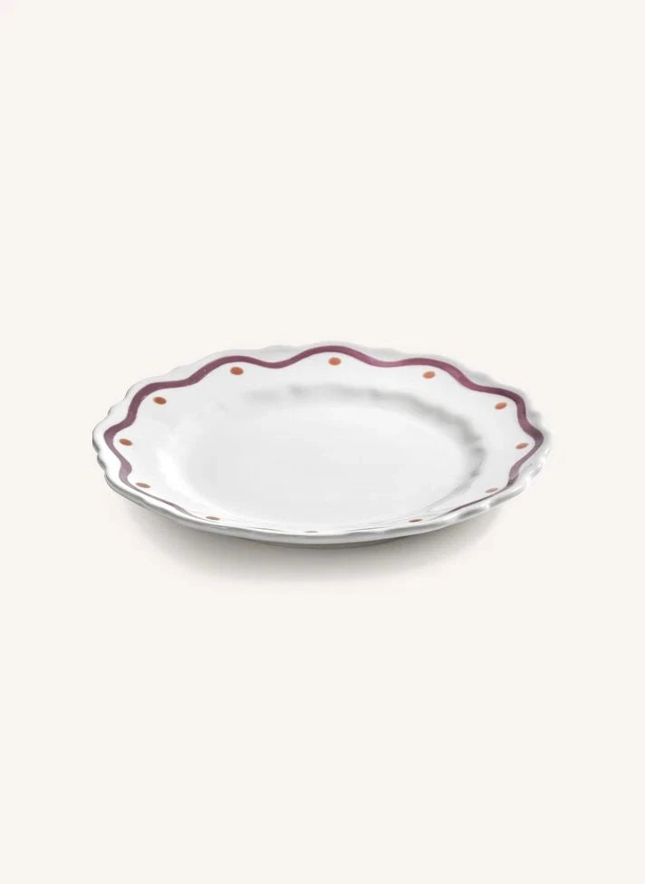 Serax - Plato de postre Charly de diseño de olas - Conjunto de 2 | Morado