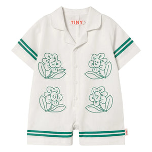 Tinycottons - Mono corto oversize floral | Blanco