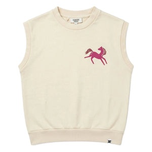 Hundred Pieces - Sudadera sin mangas de algodón orgánico Inaya Horse | Crema