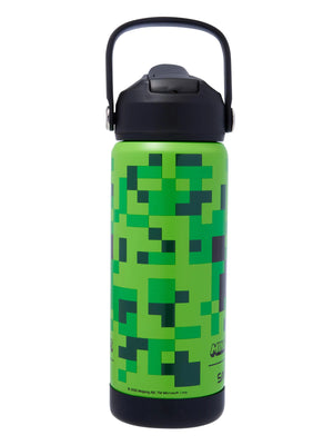 Smiggle - Minecraft Paslanmaz Çelik Gizli Pipetli 550ML Matara