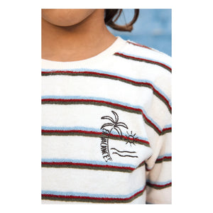 Bonton - Livo Camiseta de Rayas con Toalla | Blanco