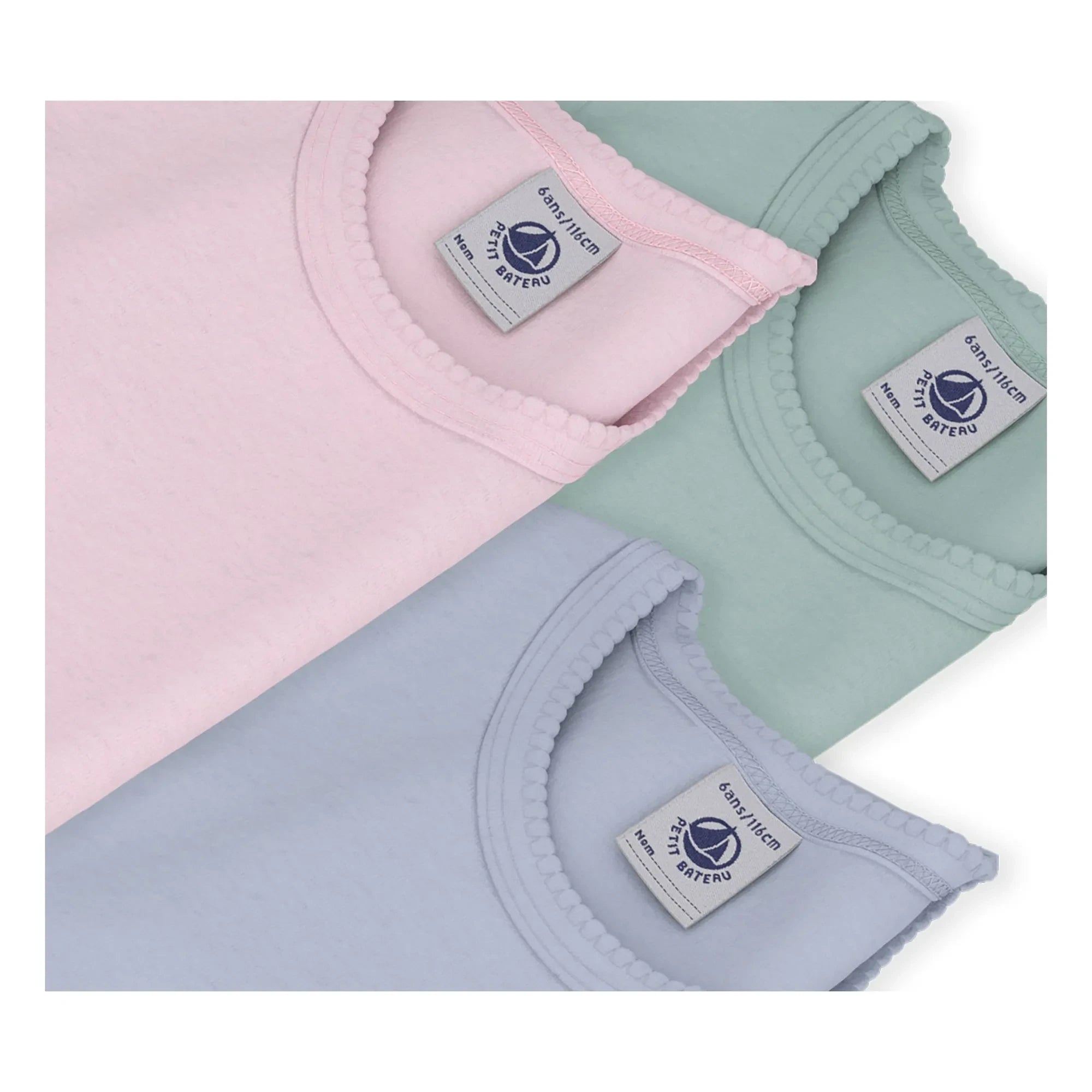 Petit Bateau - Conjunto de 3 camisetas Kokot | Rosa