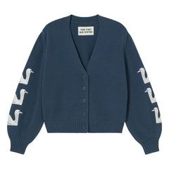 The Tiny Big Sister - Cardigan de cisne de algodón | Azul marino