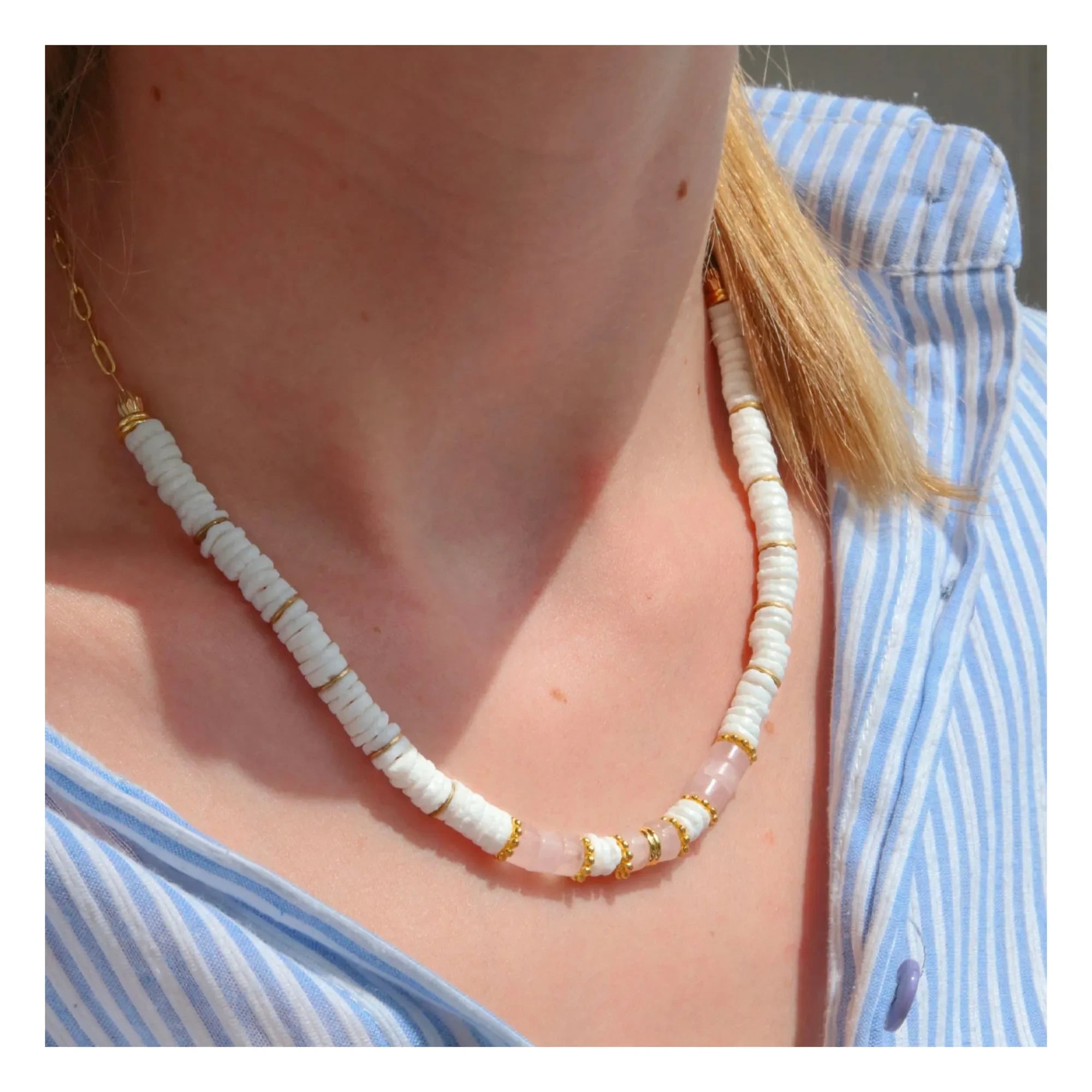 La Petite Épicerie - Kit de bricolaje - Mi collar de cuentas heishi y de cuarzo