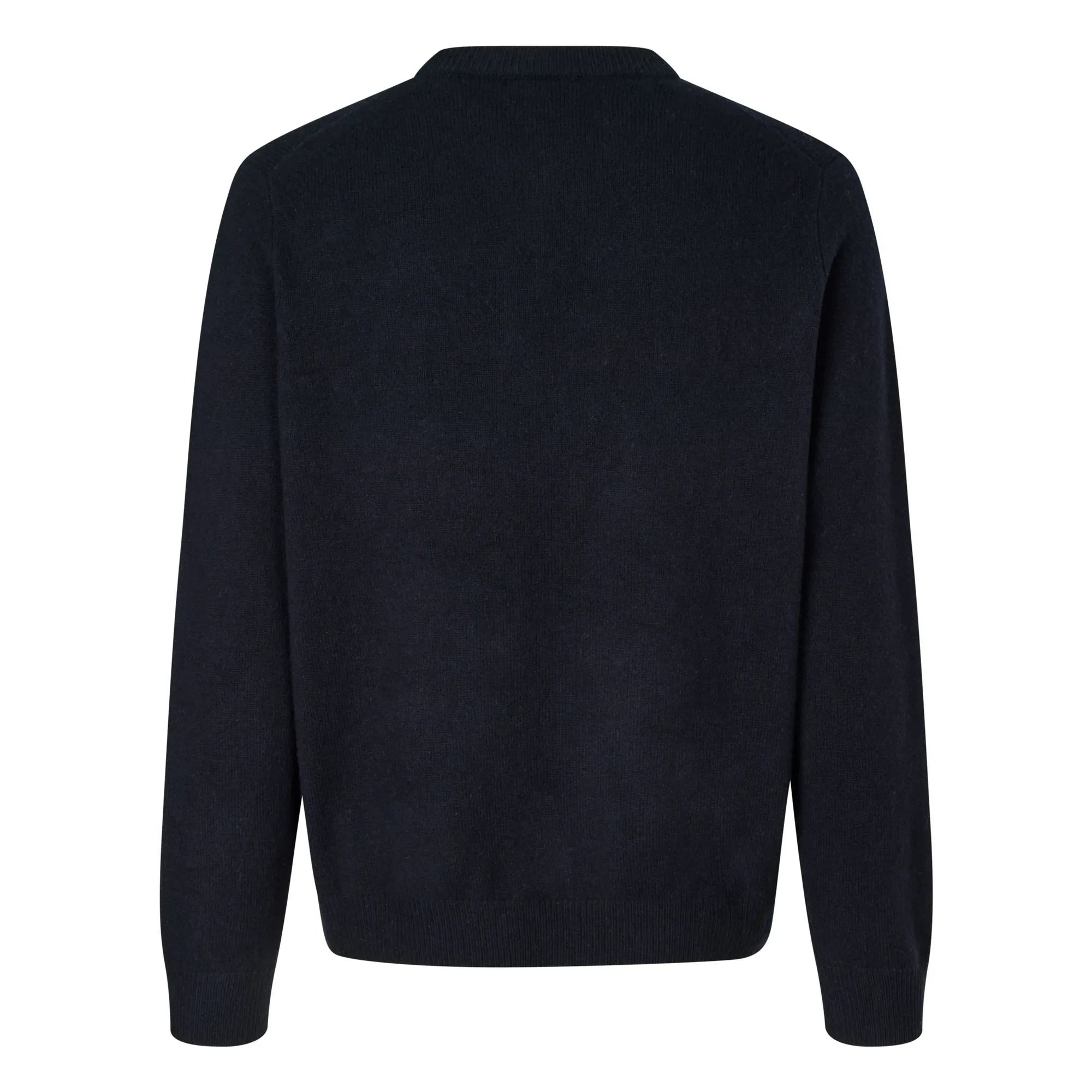 Samsoe Samsoe - Jersey de lana Isak con cuello redondo | Azul Oscuro