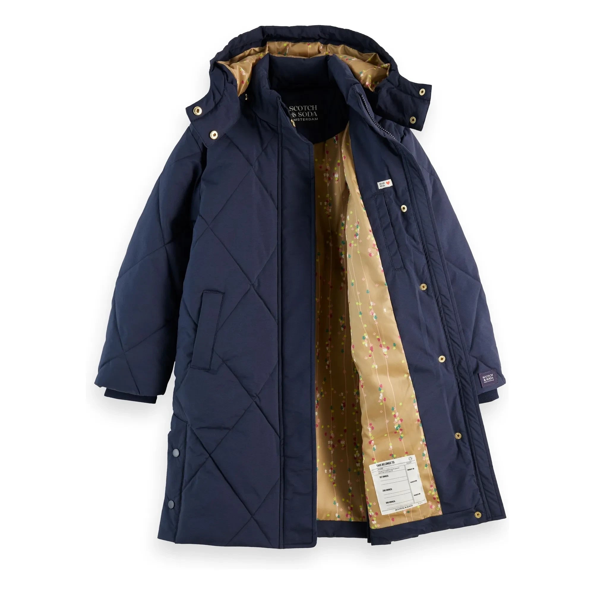 Scotch & Soda - Abrigo largo acolchado | Azul marino