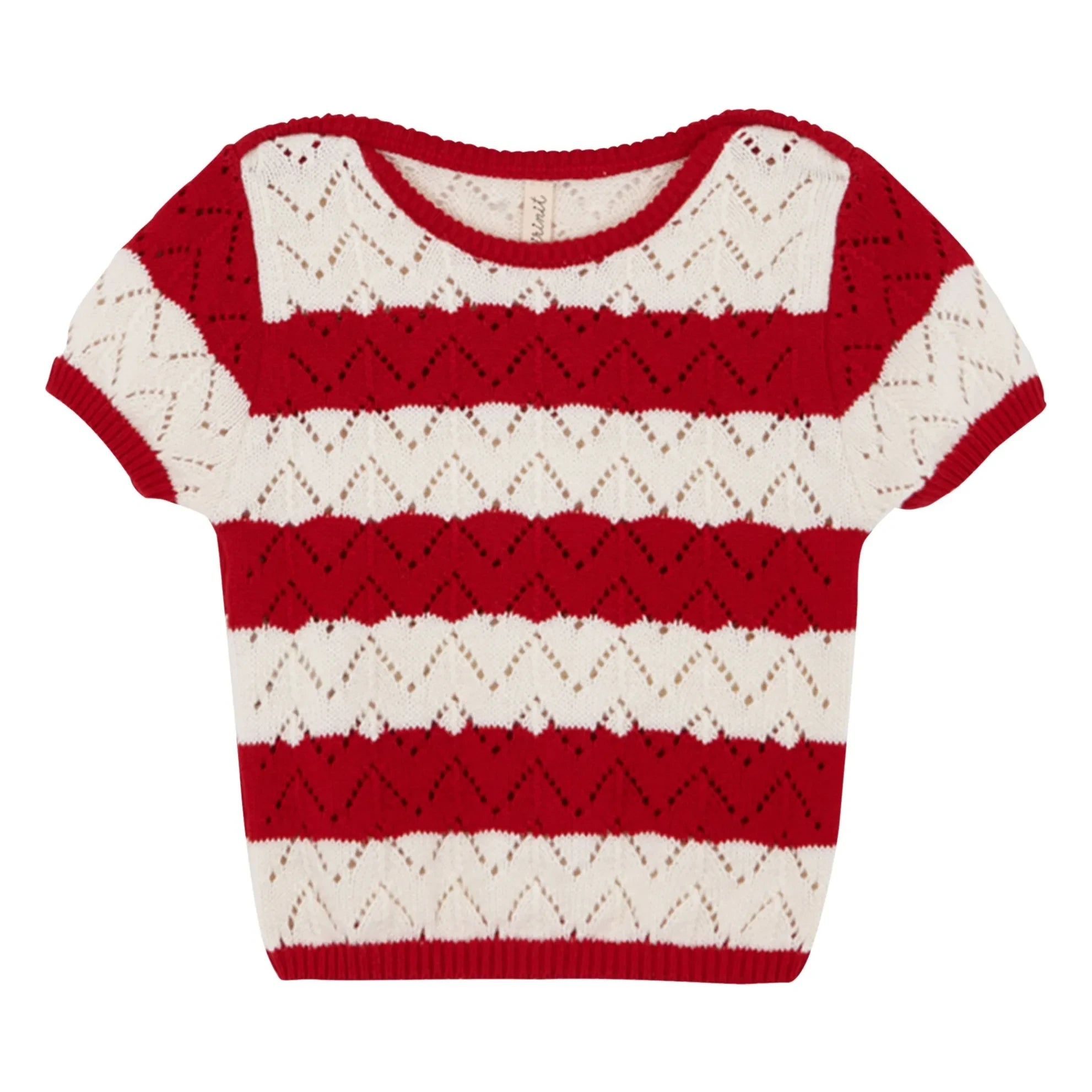 birinit - Camiseta de rayas Chili calado | Rojo