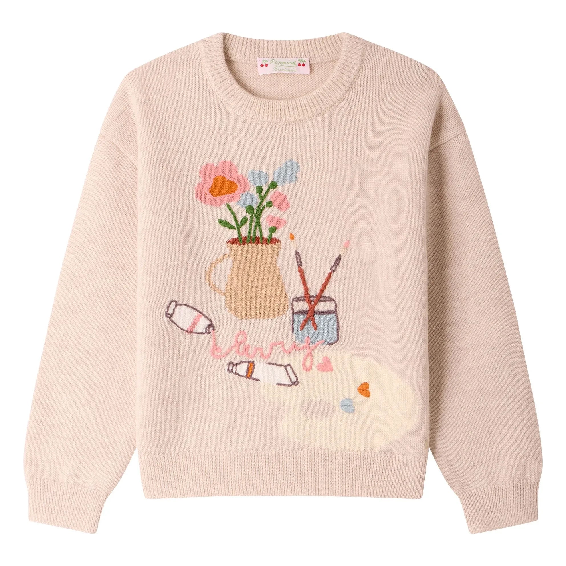 Bonpoint - Jersey de lana teñido con tahini | Beige