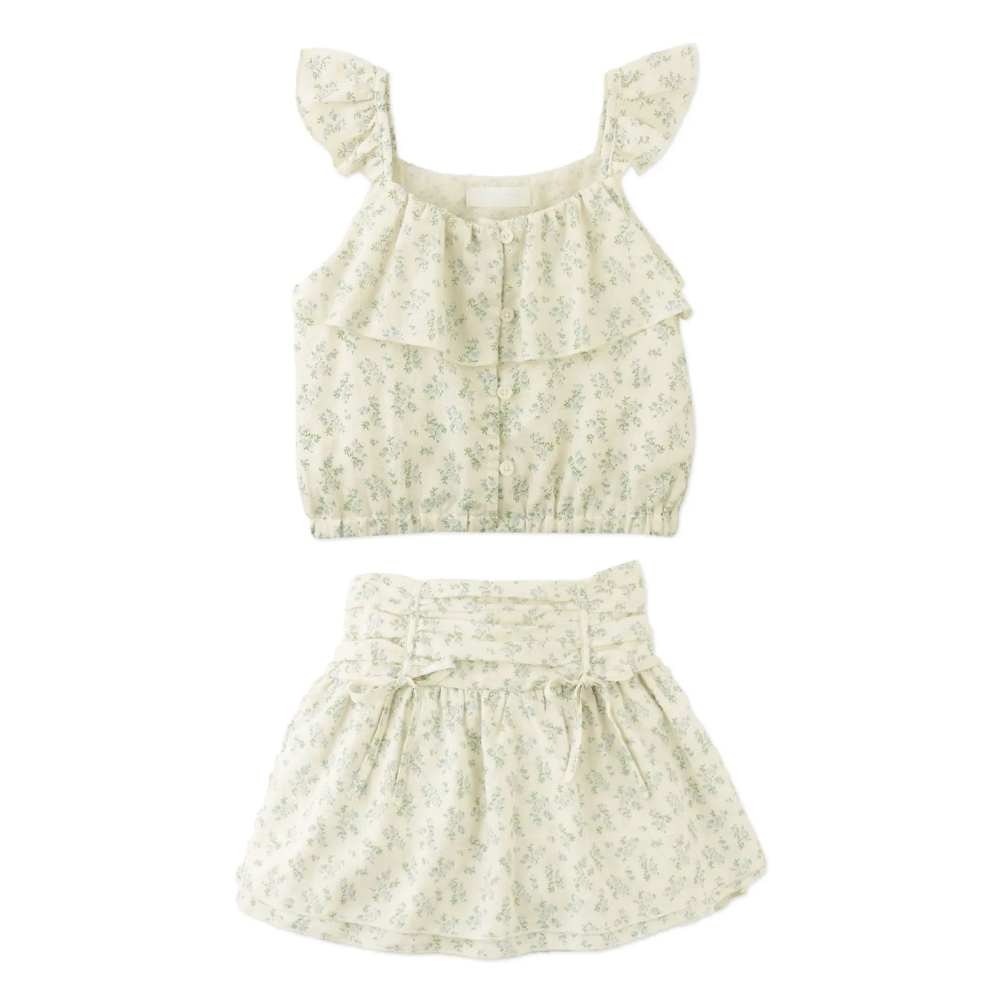 Gingersnaps - Conjunto de top y falda de flores Ambessa | Crudo