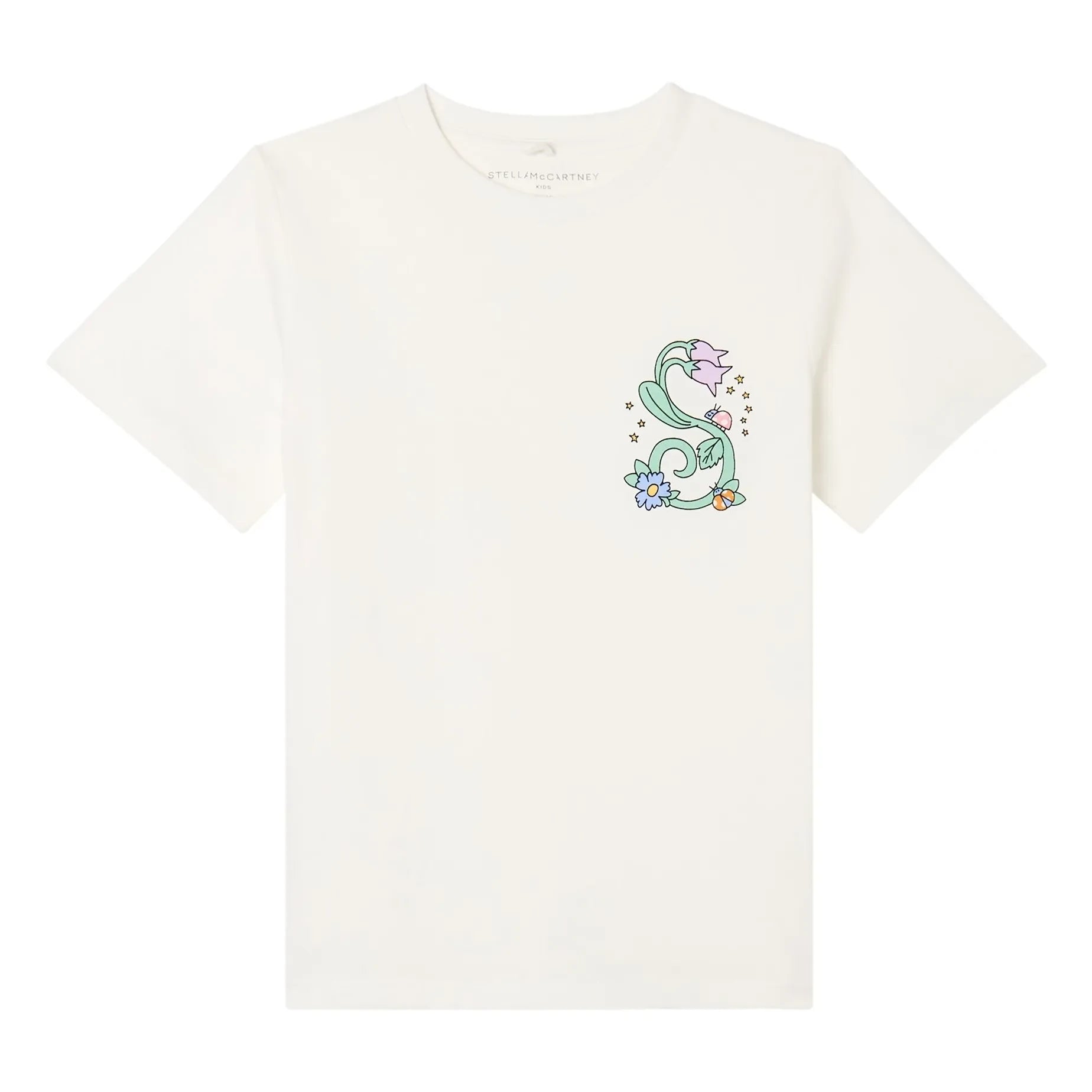 Stella McCartney Kids - Camiseta floral de algodón orgánico | Marfil