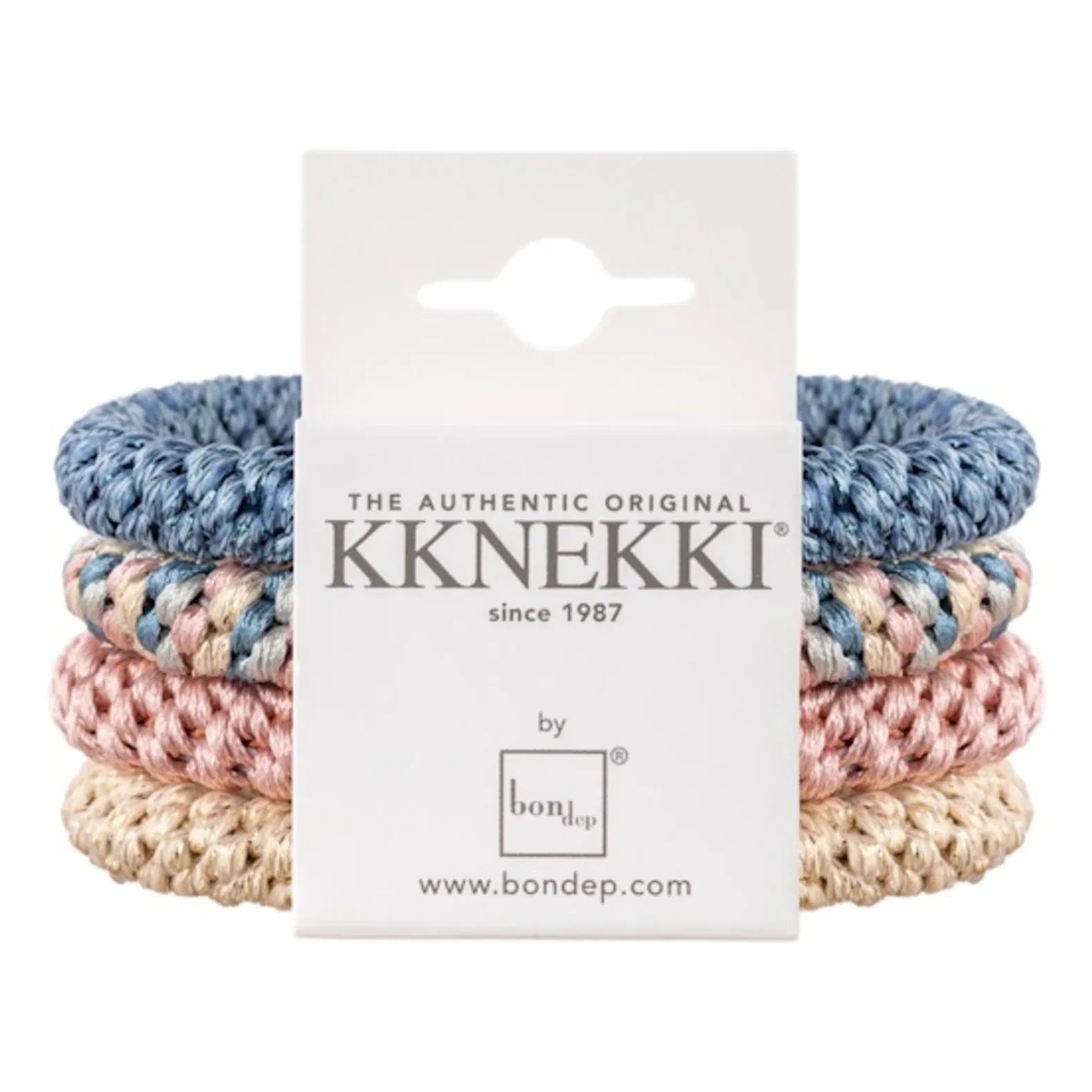 Bon Dep - Set de 4 gomas para el pelo Kknekki | Azul