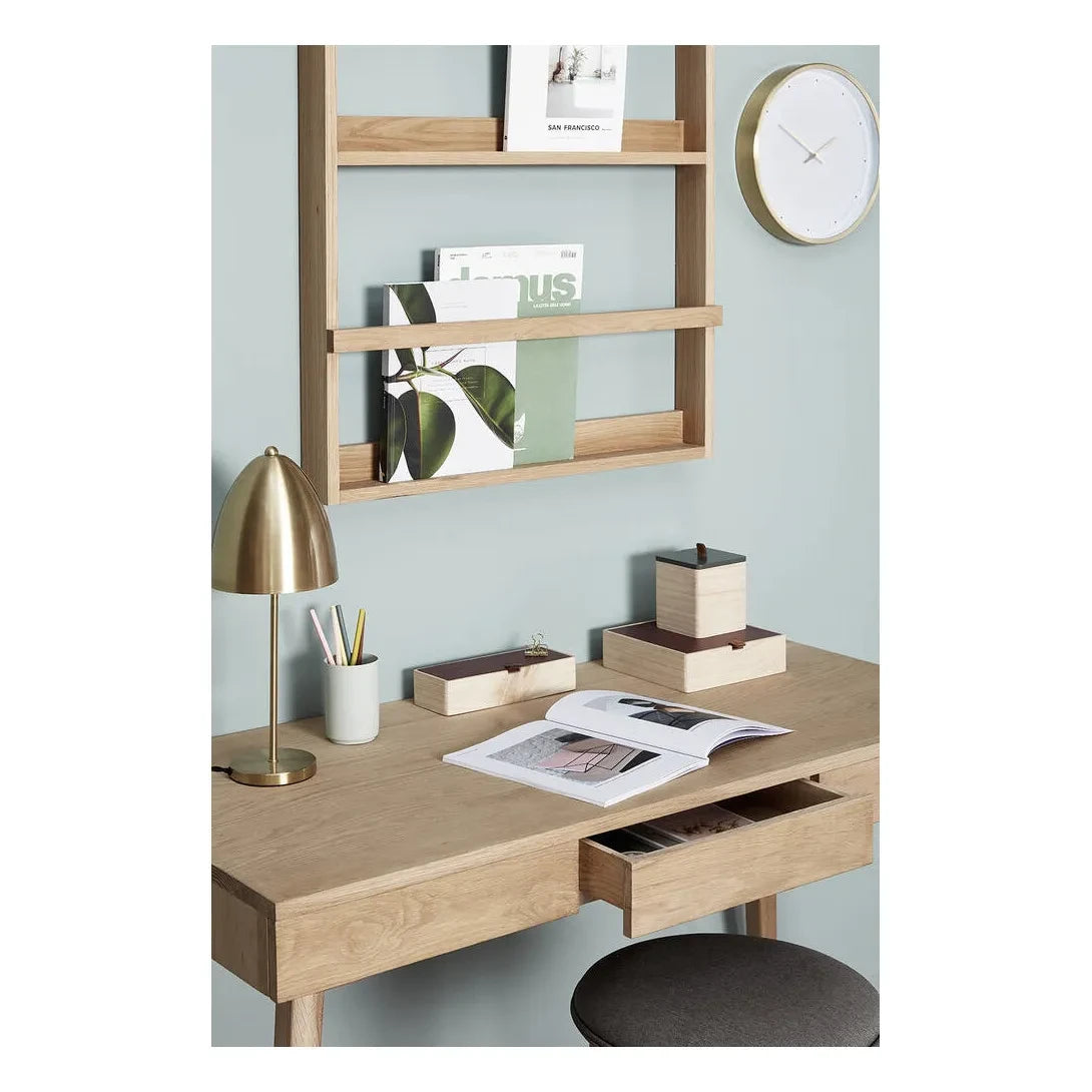 Hübsch - Escritorio de madera de roble FSC con 3 cajones