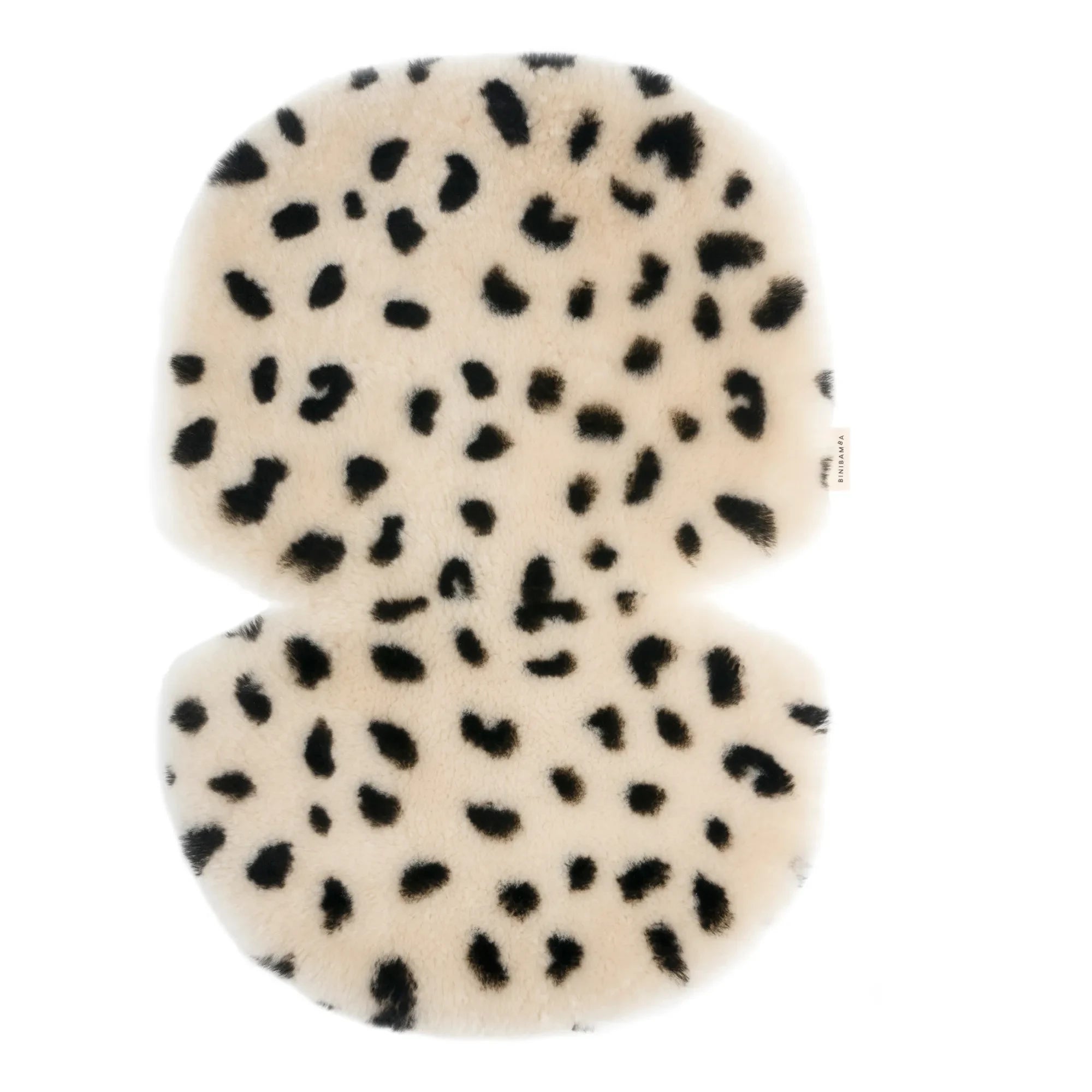 BINIBAMBA - Cojín de piel de oveja para cochecito o moisés | Leopardo