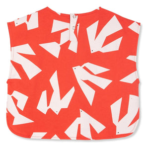 Wynken - Top de algodón orgánico con estampado de pájaros | Rojo