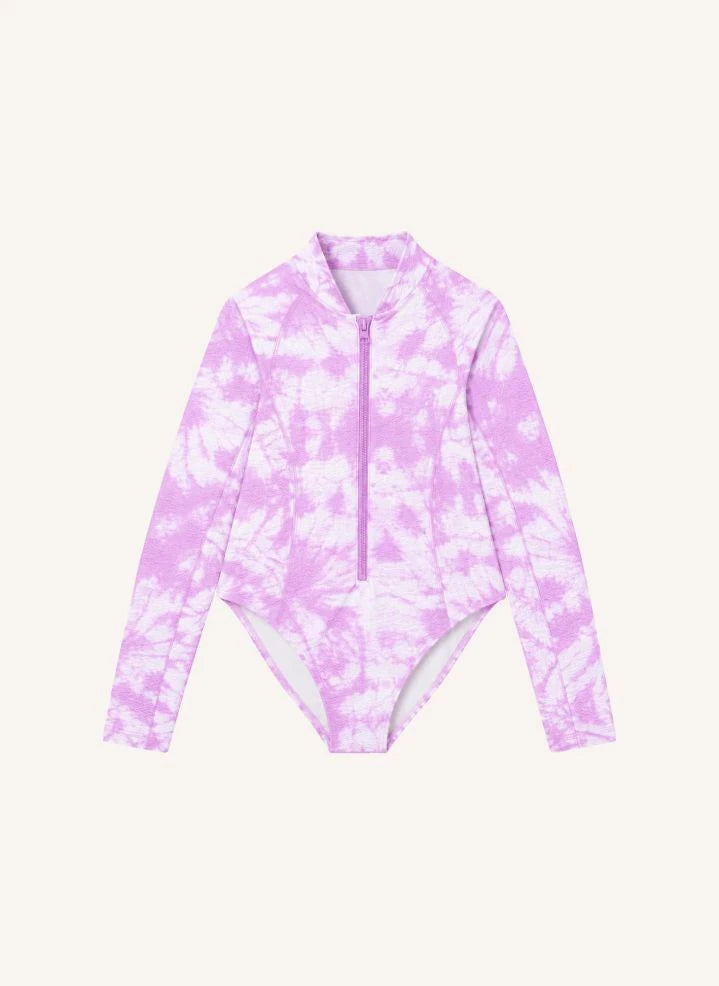 Lison Paris - Traje de baño con protección UV y estampado Batik Taha'a | Ciruela