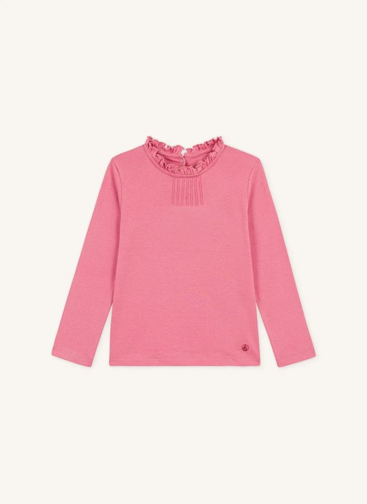Petit Bateau - Camiseta con cuello de algodón orgánico | Rosa