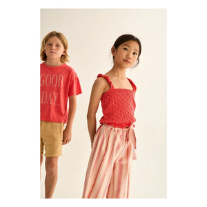 Cozmo - Top de tirantes Lily Pointelle Fibras recicladas | Rojo