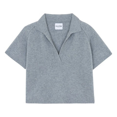 Kujten - Jersey de cachemira Aenor con cuello polo | Gris brezo