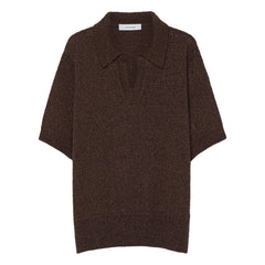 Pomandère - Polo de algodón y lino | Marrón oscuro