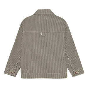 brunobruno nation - Chaqueta de algodón orgánico a rayas Lou | Verde oscuro