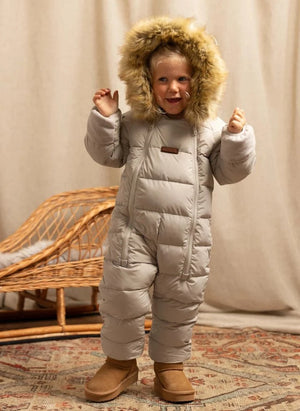 Töastie - Chaqueta Nublada con Capucha de Piel Sintética Impermeable Hecha de Fibras Recicladas | Blanc/Écru