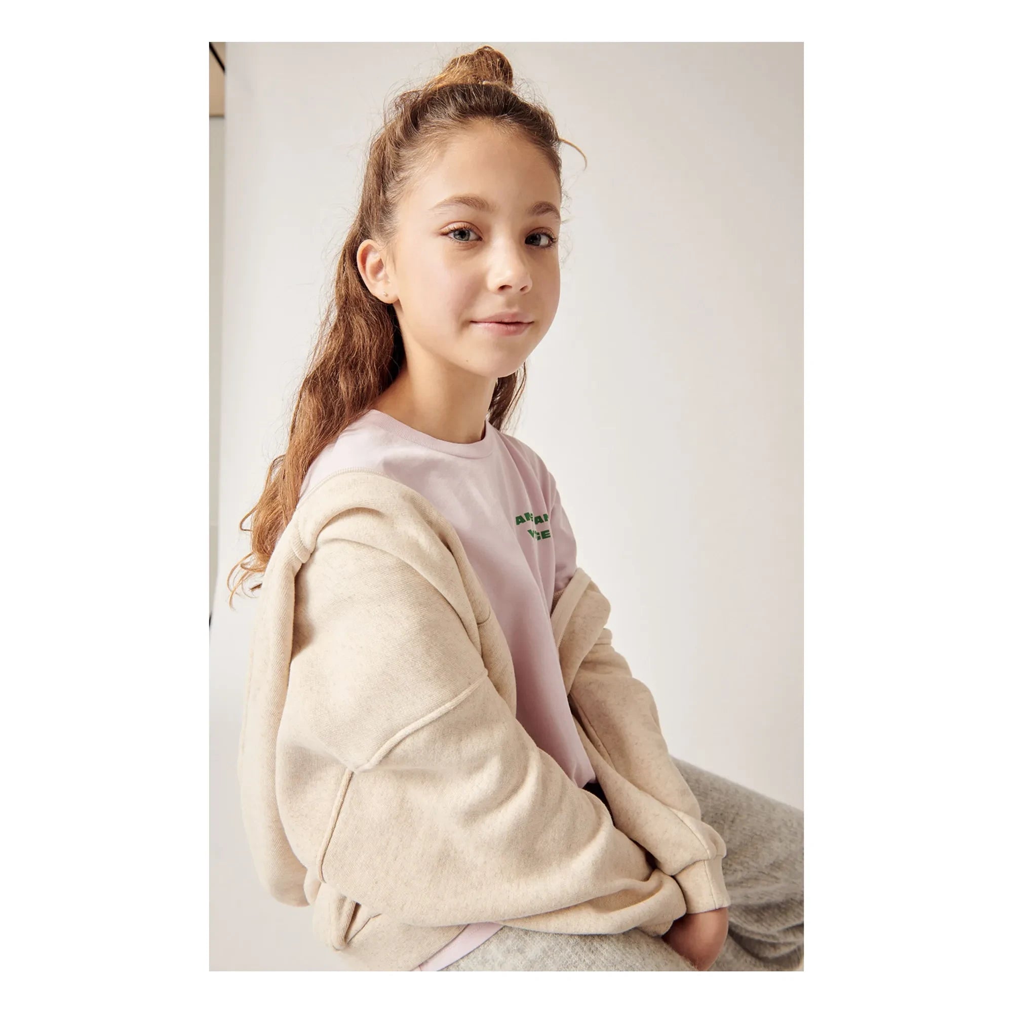 American Vintage - Sudadera con cremallera Itonay | Blanco jaspeado